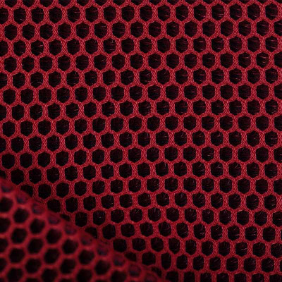 Tissu résille matelassée 3D mesh rouge en 140 cm - le mètre