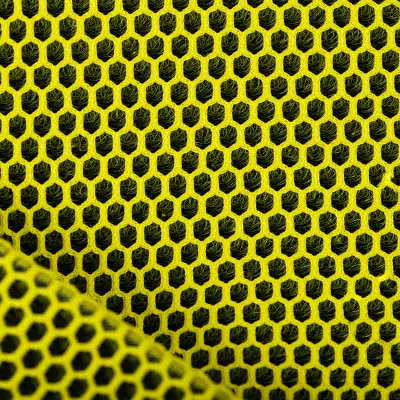 Tissu résille matelassée 3D mesh jaune fluo en 140 cm - le mètre