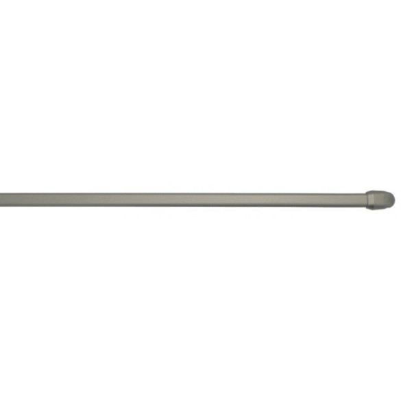 Barre de vitrage extensible plate embout ovale nickel givré 50 à 80 cm, lot de 2