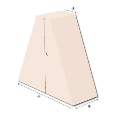 Trapèze en mousse Haute Résilience 35 kg sur mesure - Épaisseur personnalisée
