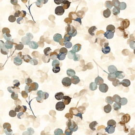 Tissu floral Lunaria bleu deauville Casamance