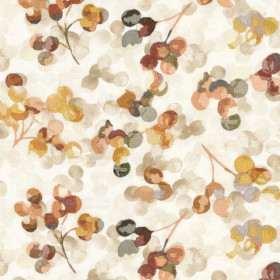 Tissu floral Lunaria jaune or Casamance