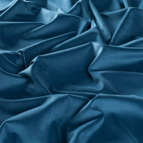 Tissu velours Lennox bleu pétrole 053 Jab