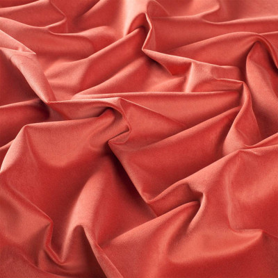 Tissu velours Lennox rouge orangé 063 Jab