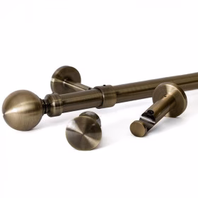 Kit tringle à rideau bronze Ø28 mm x 90 à 150 cm
