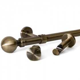 Kit tringle à rideau bronze Ø28 mm x 150 cm