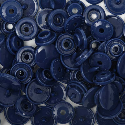 25 boutons pression sans couture bleu marine 12,4 mm