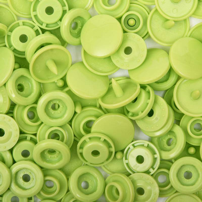 25 boutons pression sans couture vert clair 12,4 mm