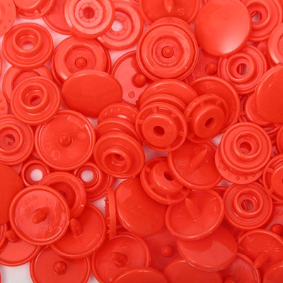 25 boutons pression sans couture rouge vif 12,4 mm