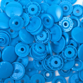 25 boutons pression sans couture azur 12,4 mm