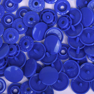 25 boutons pression sans couture bleu royal 12,4 mm