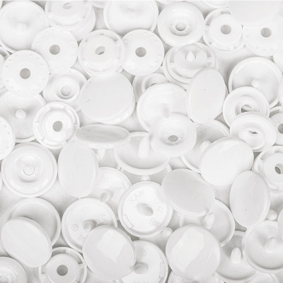25 boutons pression sans couture blanc 12,4 mm