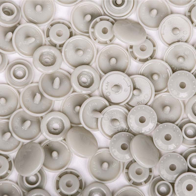 25 boutons pression sans couture gris beige 12,4 mm