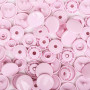 25 boutons pression sans couture rose pastel 12,4 mm