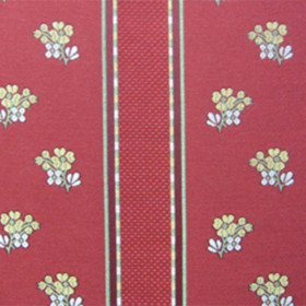 Tissu siège Nivéole cerise bouton d'or Casal