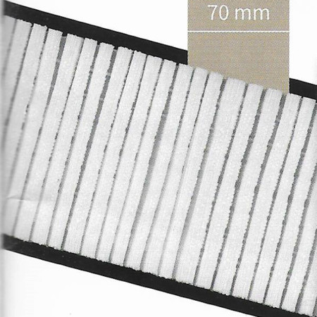 Increway Ruflette 10m Pour Rideaux à Plis Profonds + 20 Agrafes Acier Inoxydable - Blanc