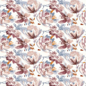 Tissu brodé floral Pretoria nude fushia Casamance