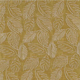 Tissu brodé Melianthe moutarde Casamance 300 cm