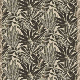 Tissu imprimé Kristen Garden noir Casamance