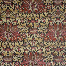 Tissu siège Belle Epoque Mucha rouge marron Casal