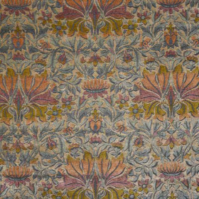 Tissu siège Belle Epoque Mucha orangé beige Casal