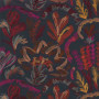Tissu brodé Kumba anthracite multicolore Casamance