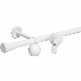 Kit tringle à rideau blanc mat Ø20 mm x 90 à 150 cm