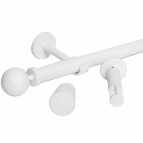 Kit tringle à rideau blanc mat Ø28 mm x 90 à 150 cm