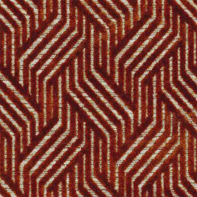 Tissu géométrique Palisse orange brulee Casamance