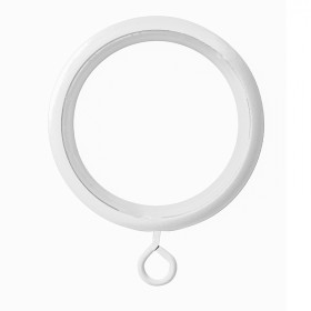 10 anneaux rideaux Ø46x58 mm avec bague silencieuse/crochet blanc mat