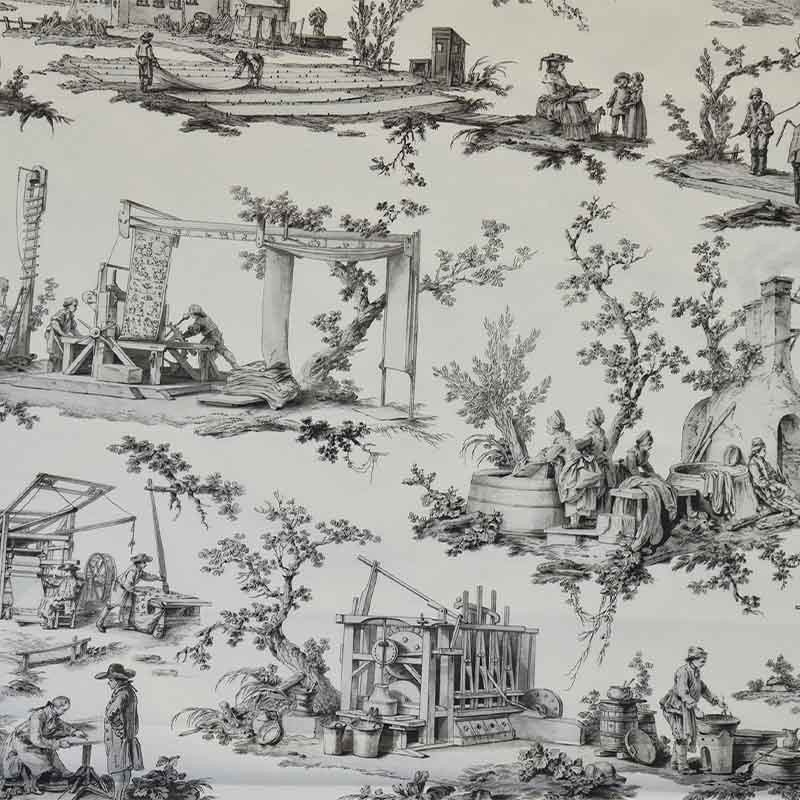 Platillo de café Toile de Jouy gris
