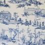 Toile de jouy Les Travaux de la Manufacture bleu Casal