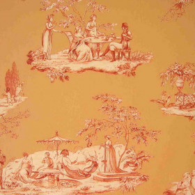 Toile de jouy Plaisirs d'Ete bistre adouci Casal