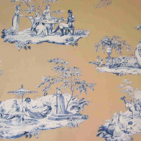 Toile de jouy Plaisirs d'Ete beige Casal