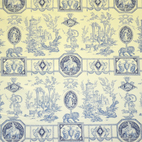 Toile de jouy Diane Chasseresse bleu Casal