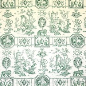 Toile de jouy Diane Chasseresse vert Casal