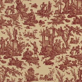 Toile de jouy Offrande à l'Amour sepia Casal