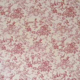 Toile de jouy Le parc Monceau rouge Casal