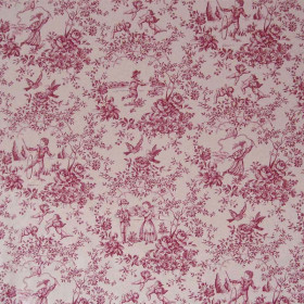 Toile de jouy Le parc Monceau prune Casal