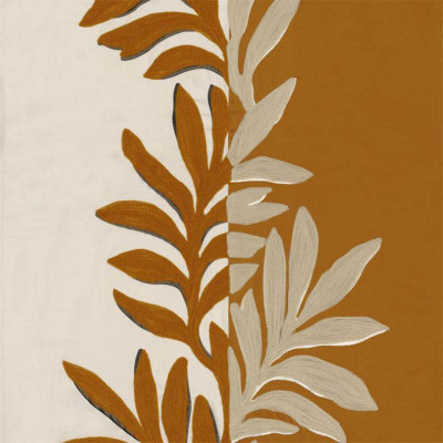 Tissu fleuri Sophora beige / ocre Casamance