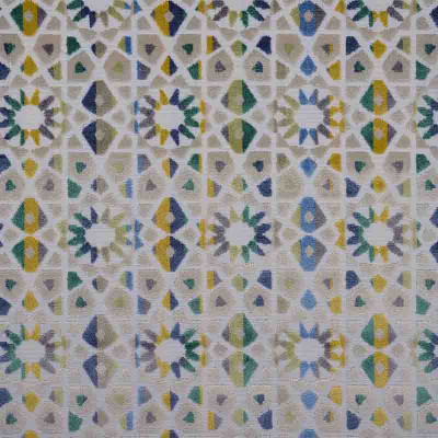 Tissu géométrique Bellagio citronelle Casal