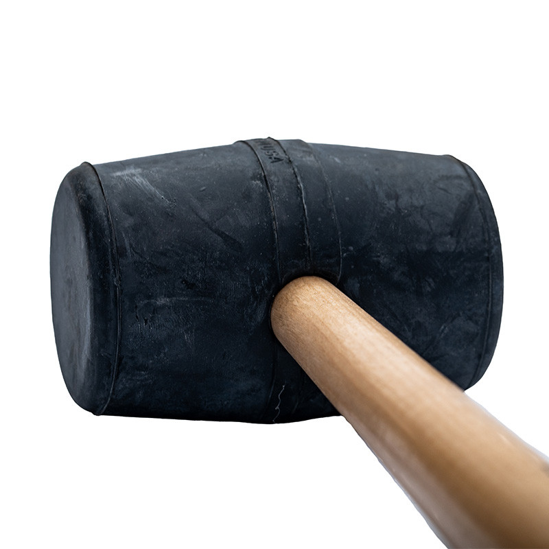 Maillet Avec Tête En Caoutchouc Kippen 1159A - Diamètre 65 Mm - Poignée En Bois Verni - Pour Chevilles, Ancrages, Montage Sans Marquer