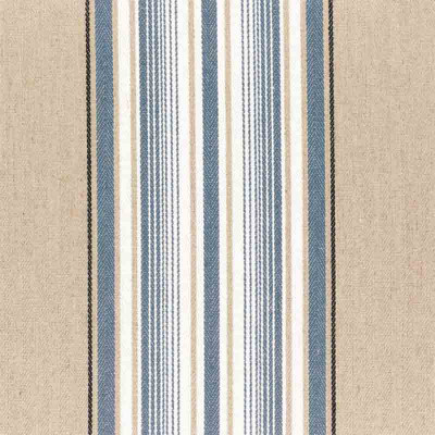 Tissu rayé Aveiro beige bleu deauville Casamance