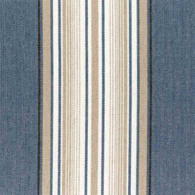 Tissu rayé Aveiro bleu deauville Casamance