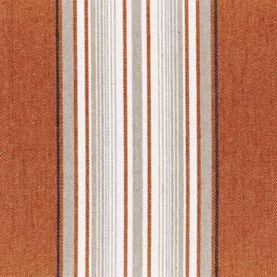 Tissu rayé Aveiro orange brulée Casamance