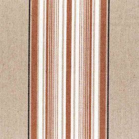 Tissu rayé Aveiro beige orange brulée Casamance