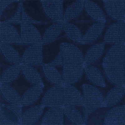 Tissu velours brodé Vega navy Camengo