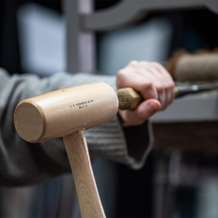 Maillet En Bois De Hêtre 60mm Tête Ronde - Outil Tapissier Professionnel