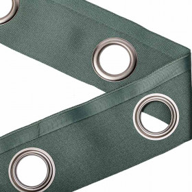 Bande à oeillets pour rideaux Ø40 mm vert de gris - au mètre