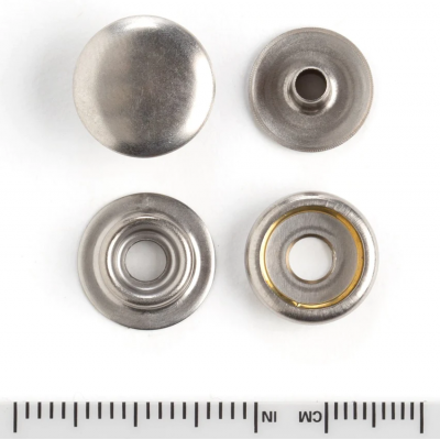 Boutons pression 10 sets en métal argent rond 15 mm boutons